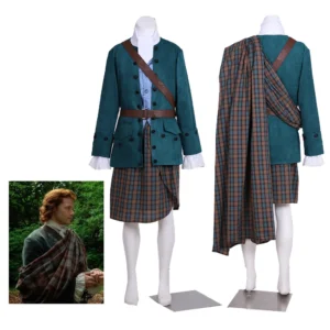 Outlander Jamie Fraser Wedding Plaid Suit Men's Jamie Fraser Fancy Scottish Highlands Outfits With Big Cape Full Set